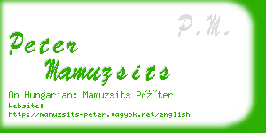 peter mamuzsits business card